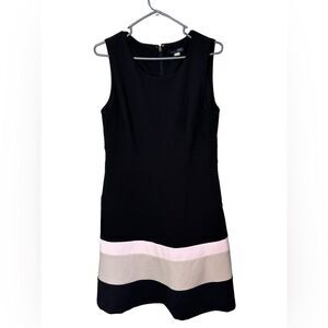 Tommy Hilfiger Tricot Sheath Dress Stretch Black Striped Border Stretch 12